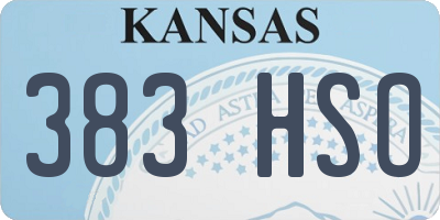 KS license plate 383HSO