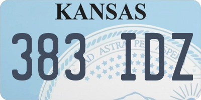 KS license plate 383IDZ