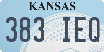 KS license plate 383IEQ