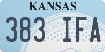 KS license plate 383IFA