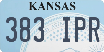 KS license plate 383IPR