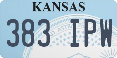 KS license plate 383IPW