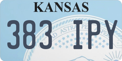 KS license plate 383IPY