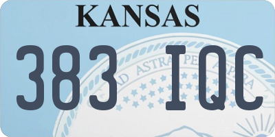 KS license plate 383IQC