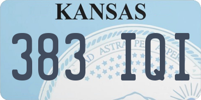 KS license plate 383IQI