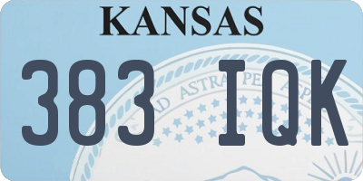KS license plate 383IQK
