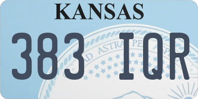 KS license plate 383IQR