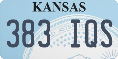 KS license plate 383IQS