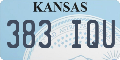 KS license plate 383IQU