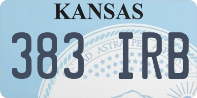 KS license plate 383IRB