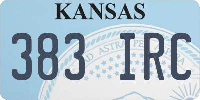 KS license plate 383IRC