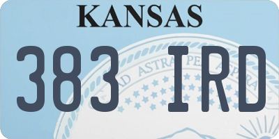 KS license plate 383IRD