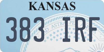 KS license plate 383IRF