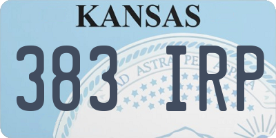 KS license plate 383IRP