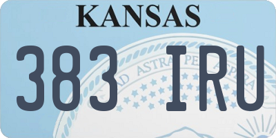 KS license plate 383IRU