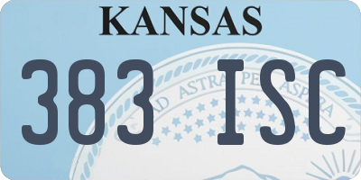 KS license plate 383ISC
