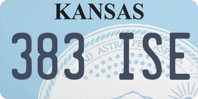 KS license plate 383ISE