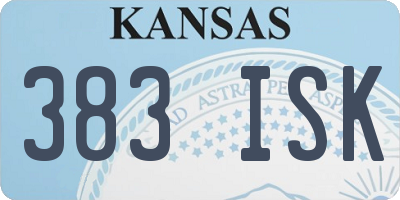 KS license plate 383ISK