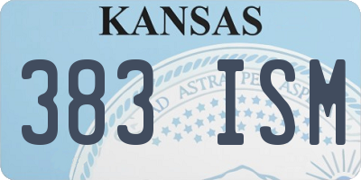 KS license plate 383ISM