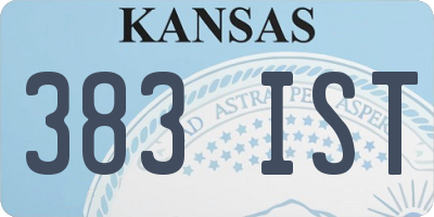 KS license plate 383IST