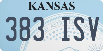 KS license plate 383ISV