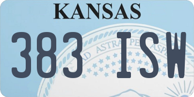 KS license plate 383ISW
