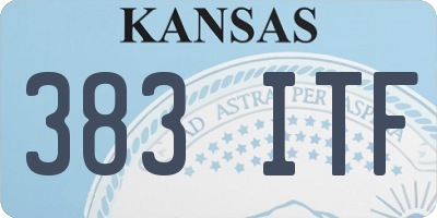 KS license plate 383ITF