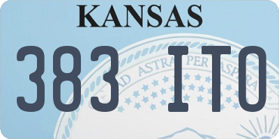 KS license plate 383ITO