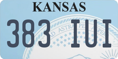 KS license plate 383IUI
