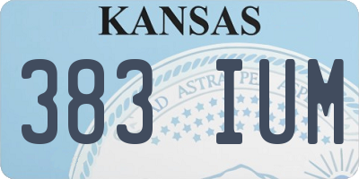 KS license plate 383IUM
