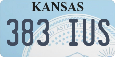 KS license plate 383IUS