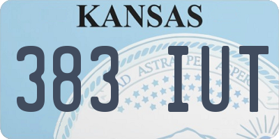 KS license plate 383IUT