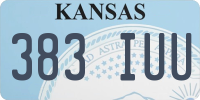 KS license plate 383IUU