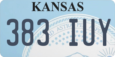 KS license plate 383IUY