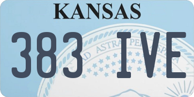 KS license plate 383IVE