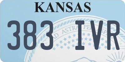 KS license plate 383IVR