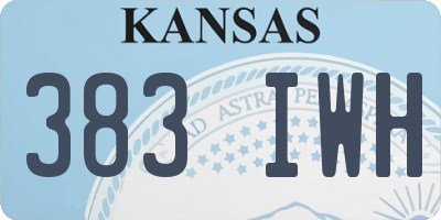 KS license plate 383IWH