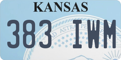 KS license plate 383IWM