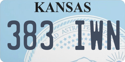 KS license plate 383IWN