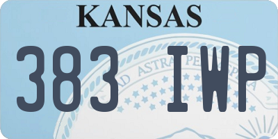 KS license plate 383IWP