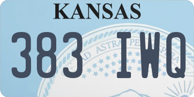 KS license plate 383IWQ
