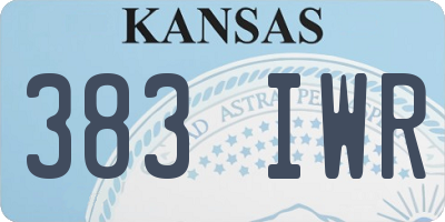 KS license plate 383IWR
