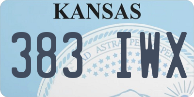 KS license plate 383IWX