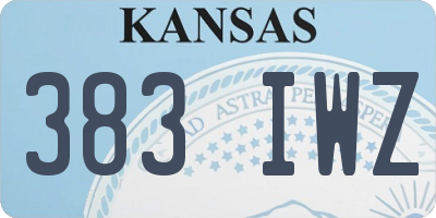 KS license plate 383IWZ