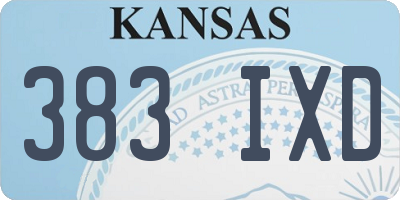 KS license plate 383IXD