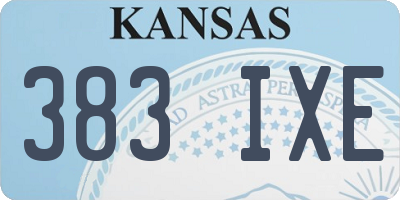 KS license plate 383IXE
