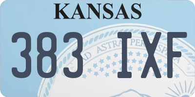 KS license plate 383IXF