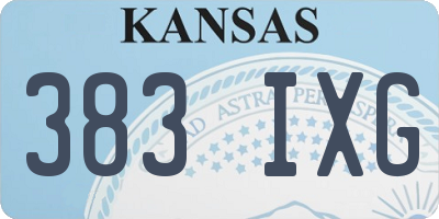 KS license plate 383IXG