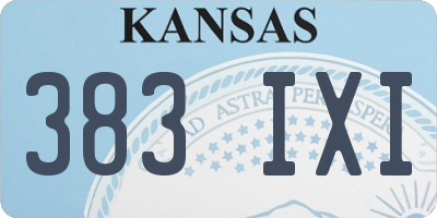 KS license plate 383IXI