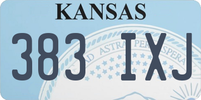 KS license plate 383IXJ